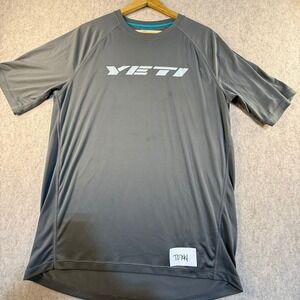 Yeti Mens Gray Short Sleeve Performance Graphic Logo T-Shirt Size Large T0744
